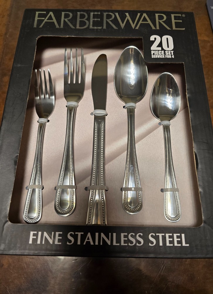 FARBERWARE 20 Pieces Service for 4 Fine Stainless Steel Silverware  COSMOPOLITAN