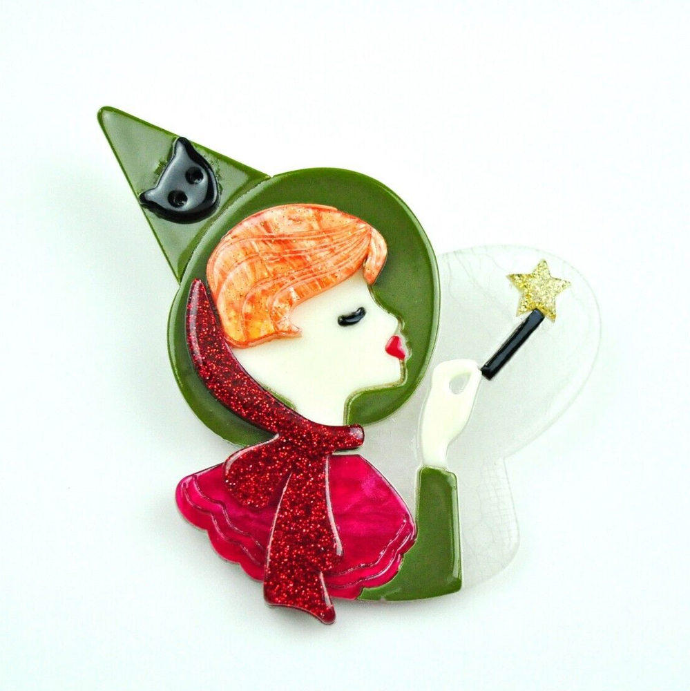 Large Acrylic Fairy brooch pin women brooches Fashion Jewelry Gift for her