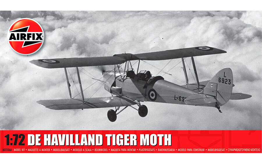 Airfix 1/72 Scale De Havilland Tiger Moth Model Kit