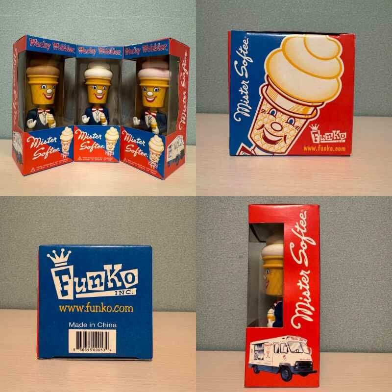 Funko Wacky Wobbler Mister Softee Set of 3 Vanilla Strawberry Chocolate Used