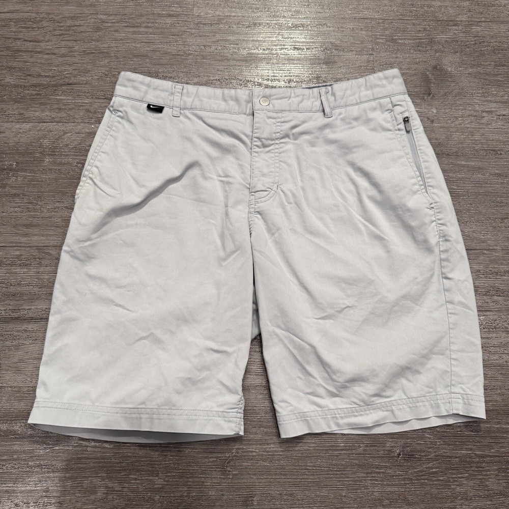 Nike Golf Shorts Mens 32 Gray Flat Front Performance Dri-Fit Stretch Golfing