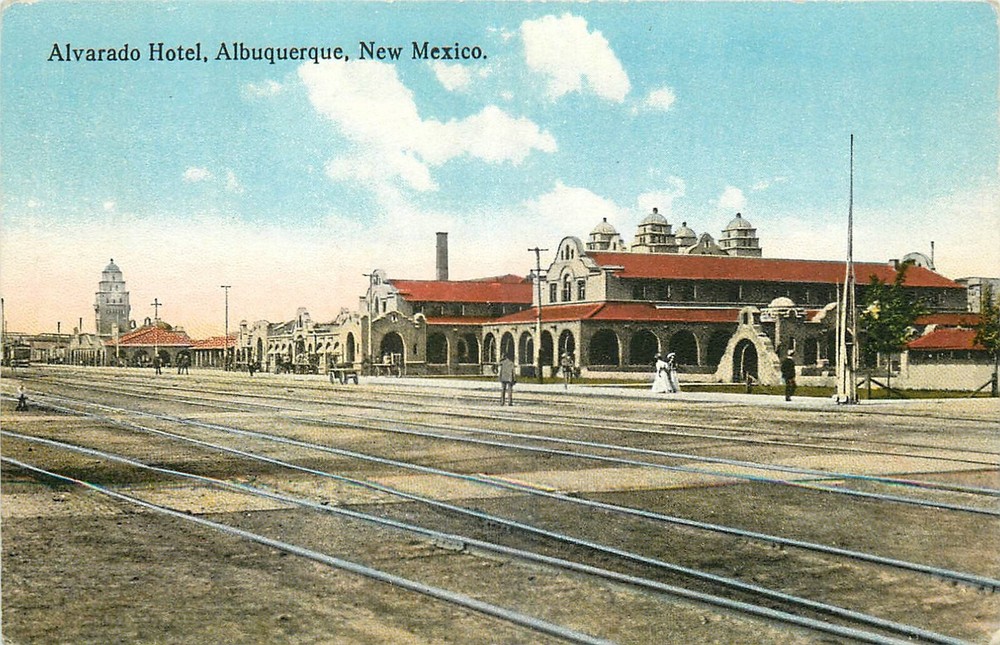c1910 Albuquerque New Mexico Alvarado Hotel Teich railroad Postcard 25-3226