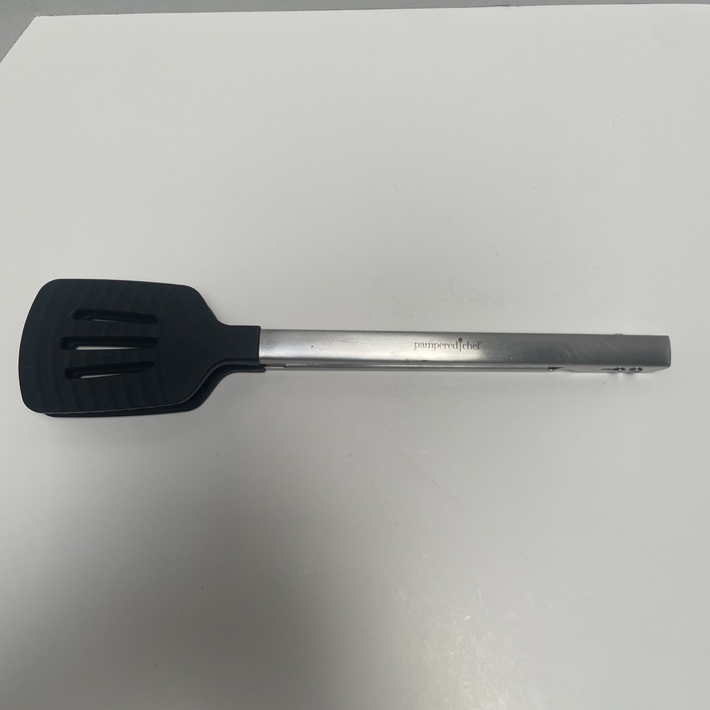 Pampered Chef Silicone Spatula Tongs with Non-Slip Grip 100835