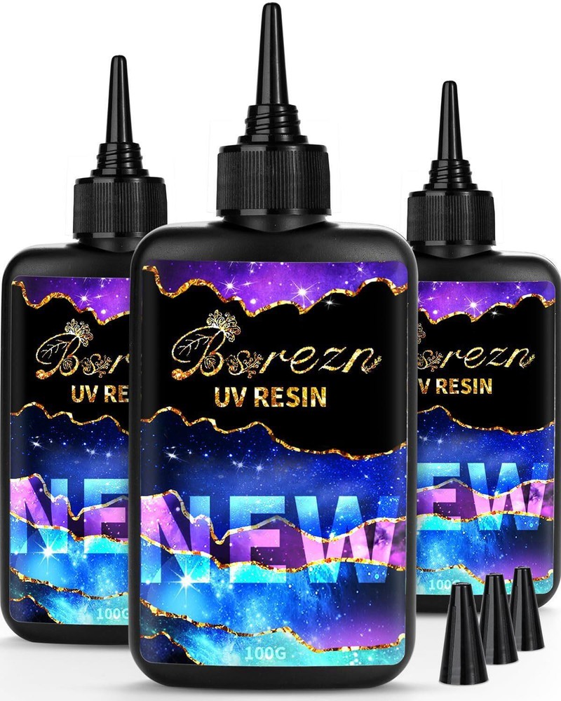 Bsrezn 300g Clear UV Resin Hard High Gloss UV Cure Epoxy Resin Crystal Kit Pr...