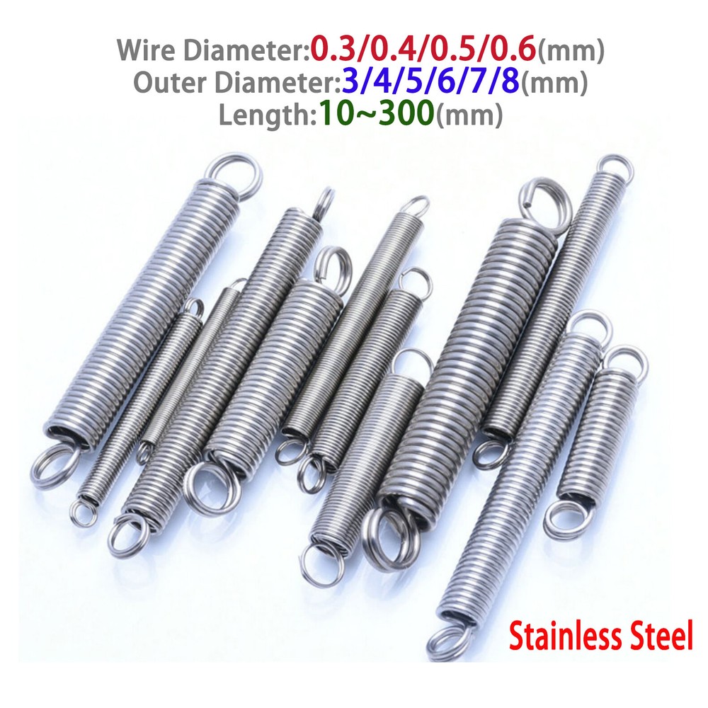Stainless Steel Double Coil Tension Spring 10mm-400mm Length