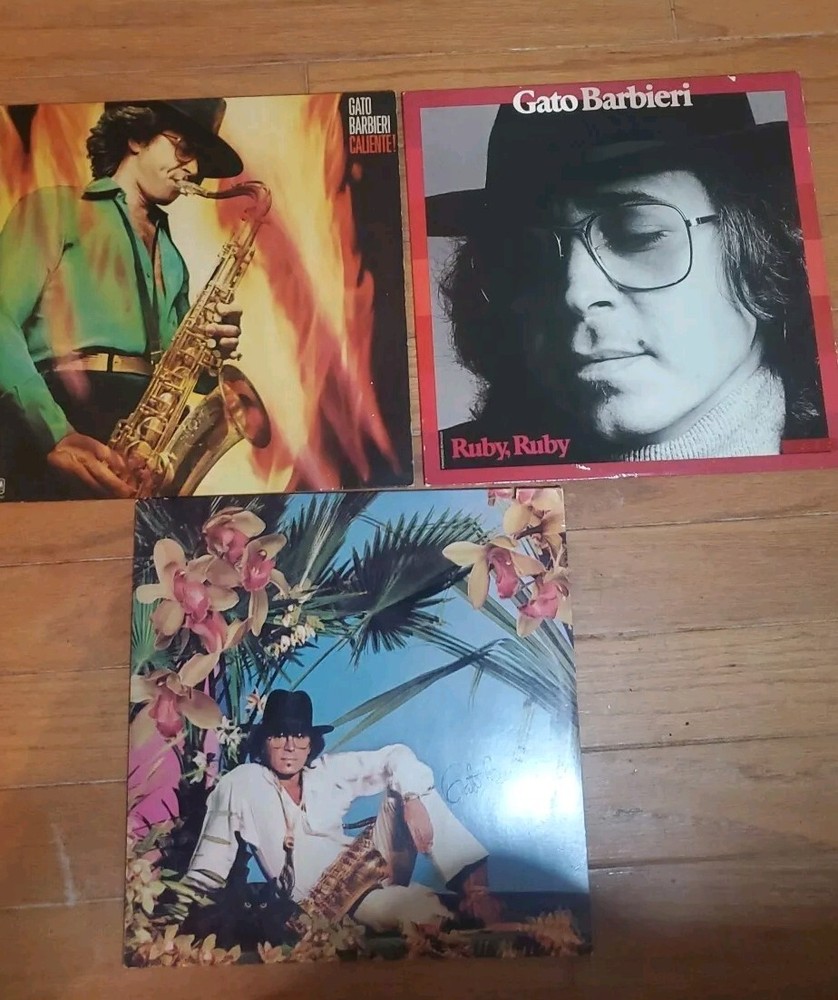 Gato Barbieri 3 Jazz LPs Argentine Tenor Sax Ruby Caliente Albums