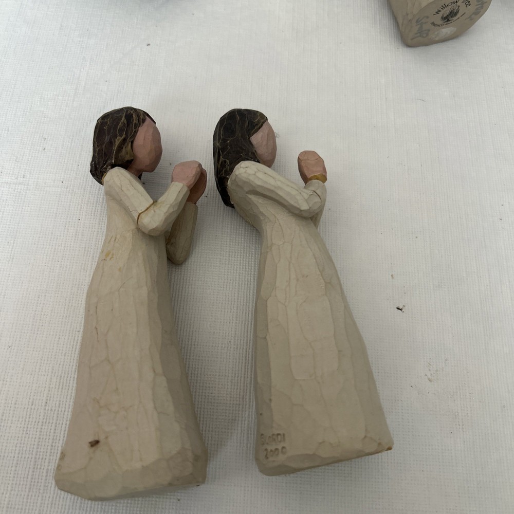 Vtg  2000 Lot Of 2 Willow Tree Sisters By Heart 5 “ Figurine Susan Lordi Demdaco