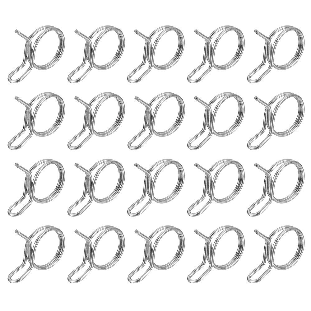 20Pcs 0.83-0.93 Inch Double Wire Spring Hose Clamp, Adjustable Spring Clips