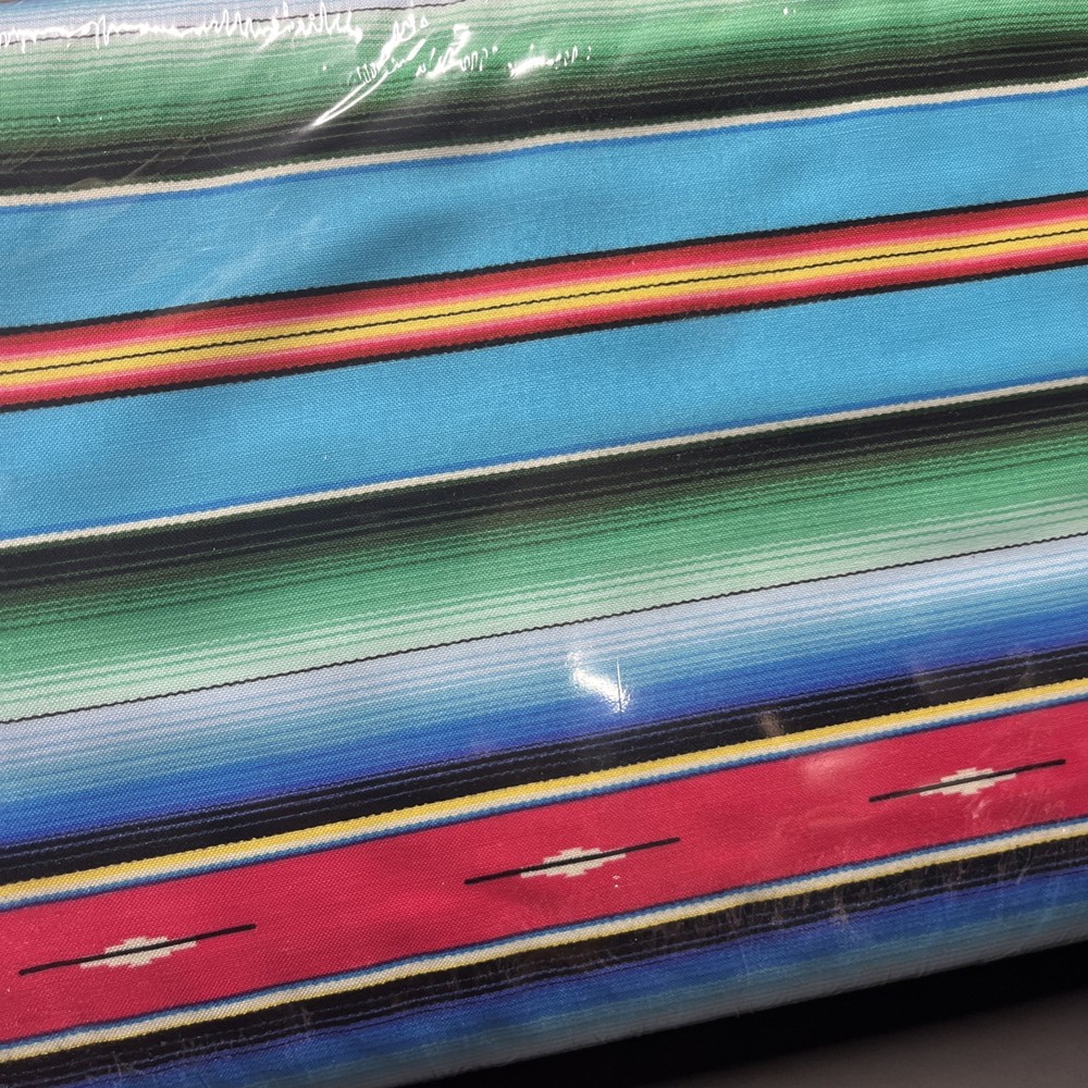 Surf Serape Fabric Fiesta Aqua Blue 15 Yard Cotton Fabric ENTIRE BOLT wrapped