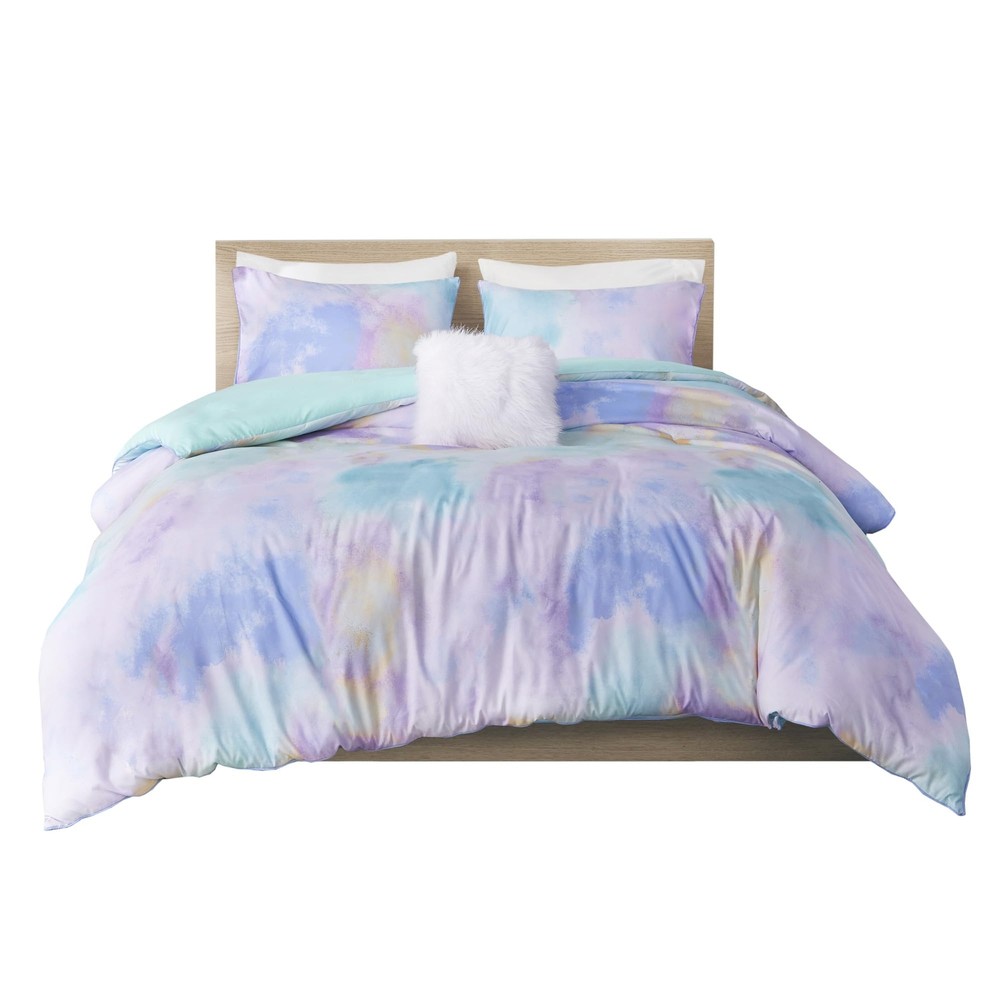 Queen/Full Size Comforter Set, Watercolor Queen Bedding Sets, Tie Dye Comfort...