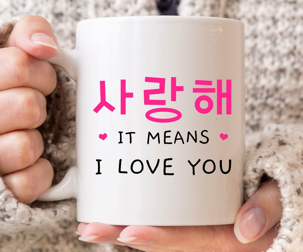 It Means I Love You Mug Funny South Korea Coffee Cup For K Pop And K Drama Fans