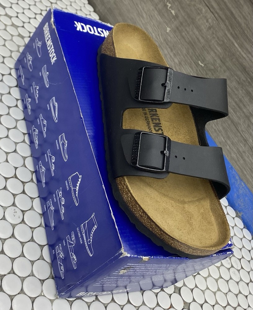 Birkenstock Arizona Black Leather Sandals Size 39 EU