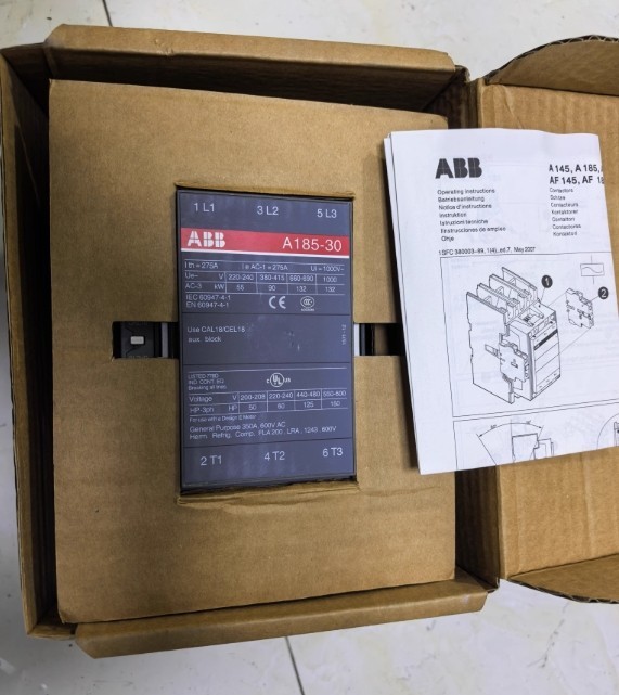 1pcs 100% ABB Brand new original A185-30-11 220V   AC Contactors Quick Shipping