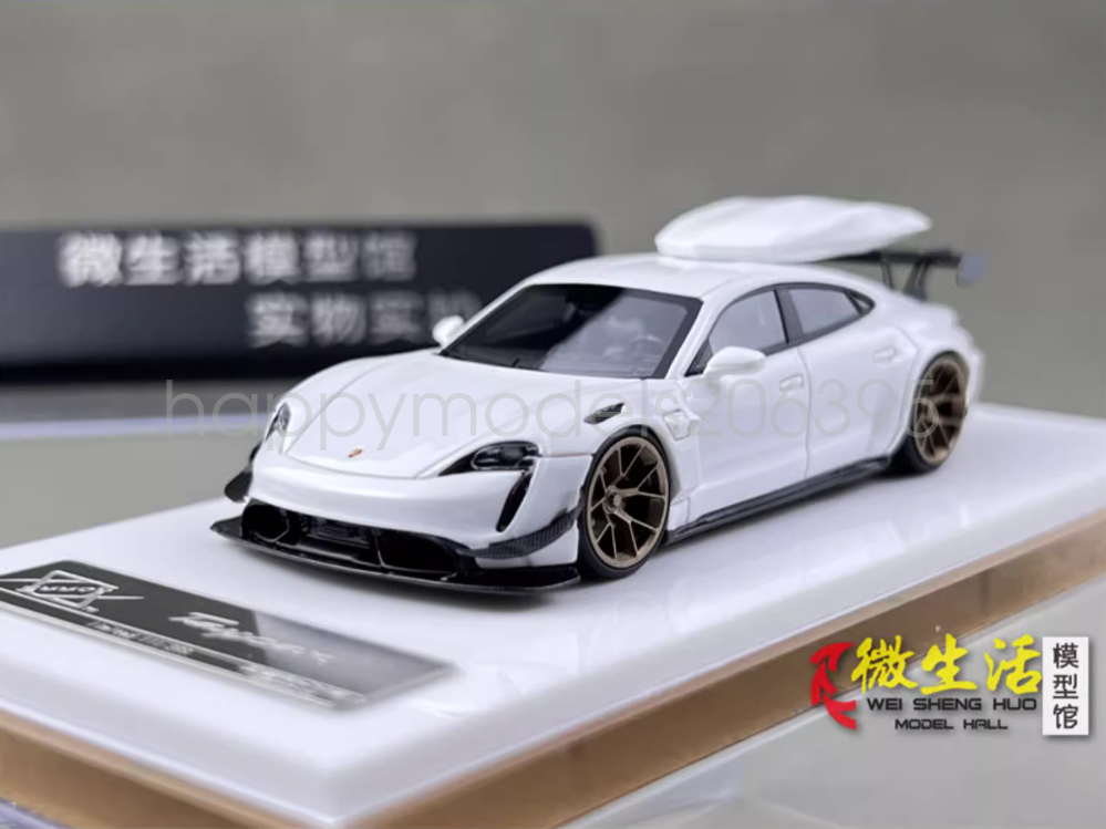 404Error Escala 1:64 Blanco Taycan Techo Caja Carreras Deportes Diecast Resina Coche Modelo