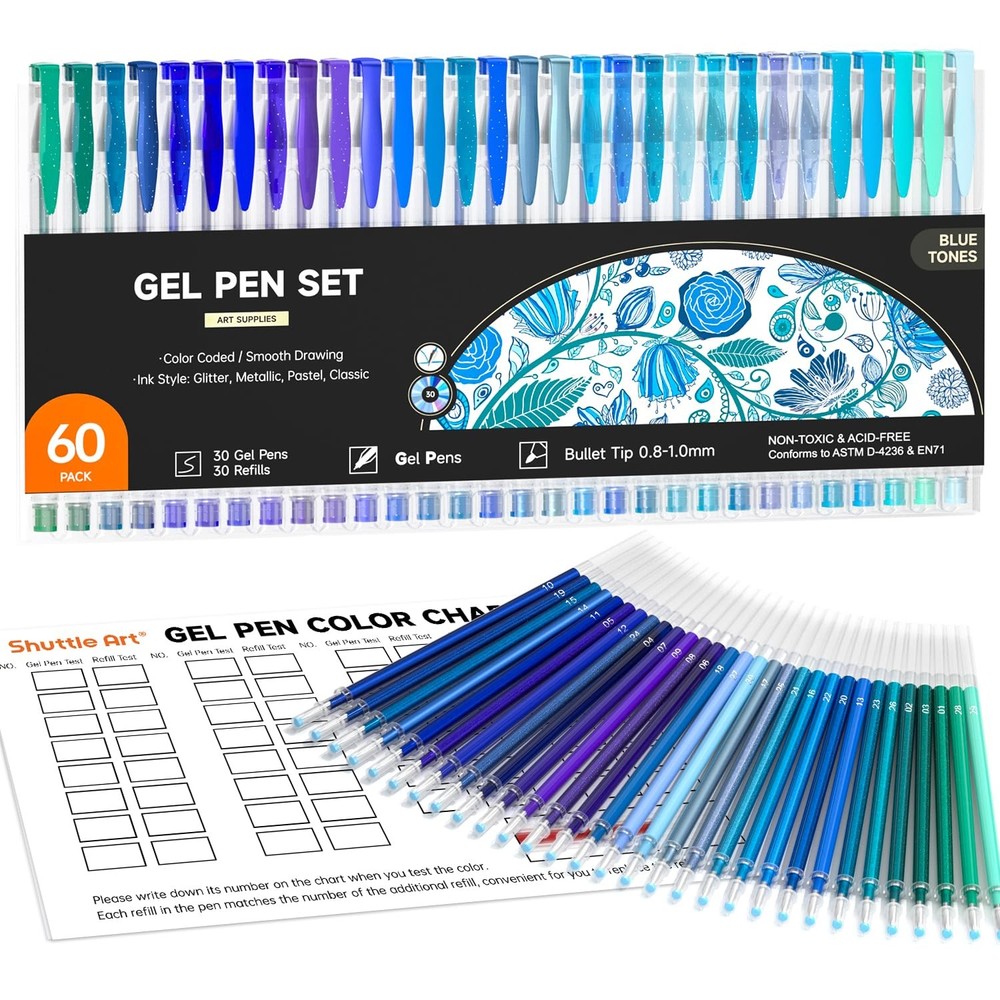 Shuttle Art 60 Pack Blue Tone Gel 1 Count (Pack of 60), 60