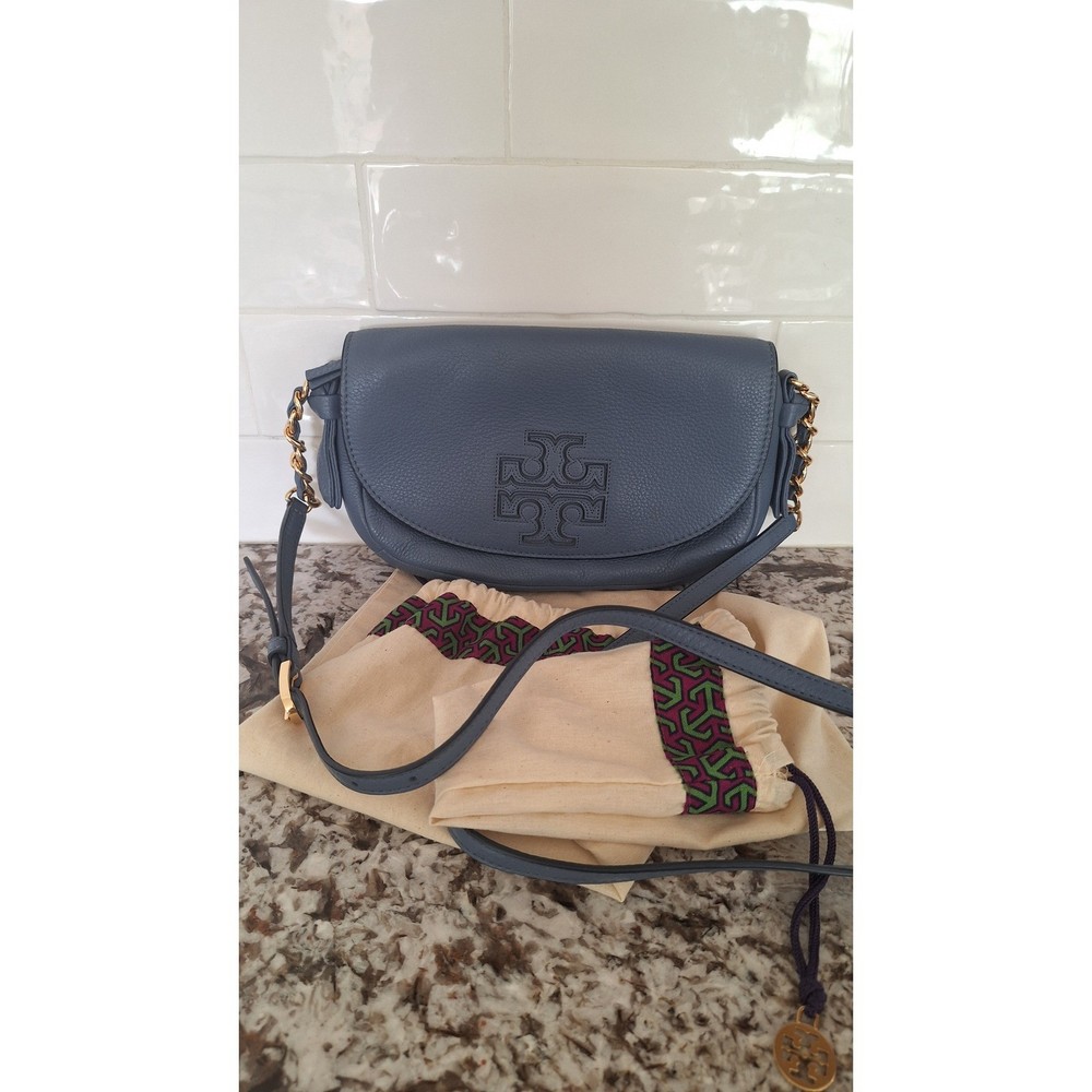 Tory Burch Harper wallis blue Leather crossbody