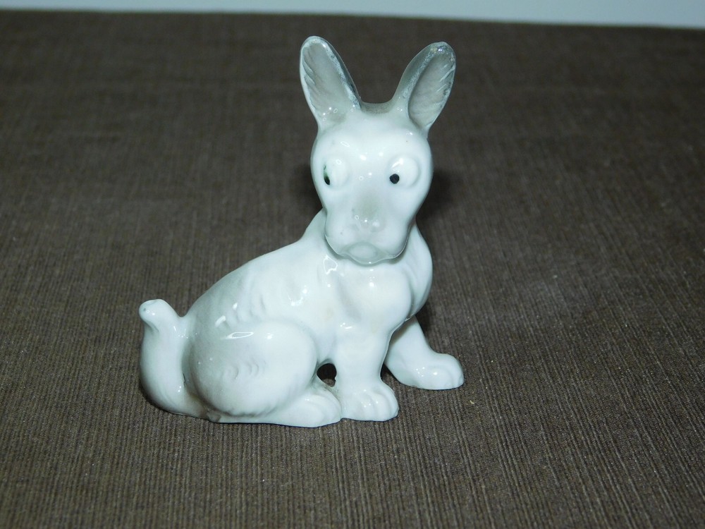 Vintage 3-Inch Germany Ceramic Porcelain Dog Figurine Collectible Antique Home Decor