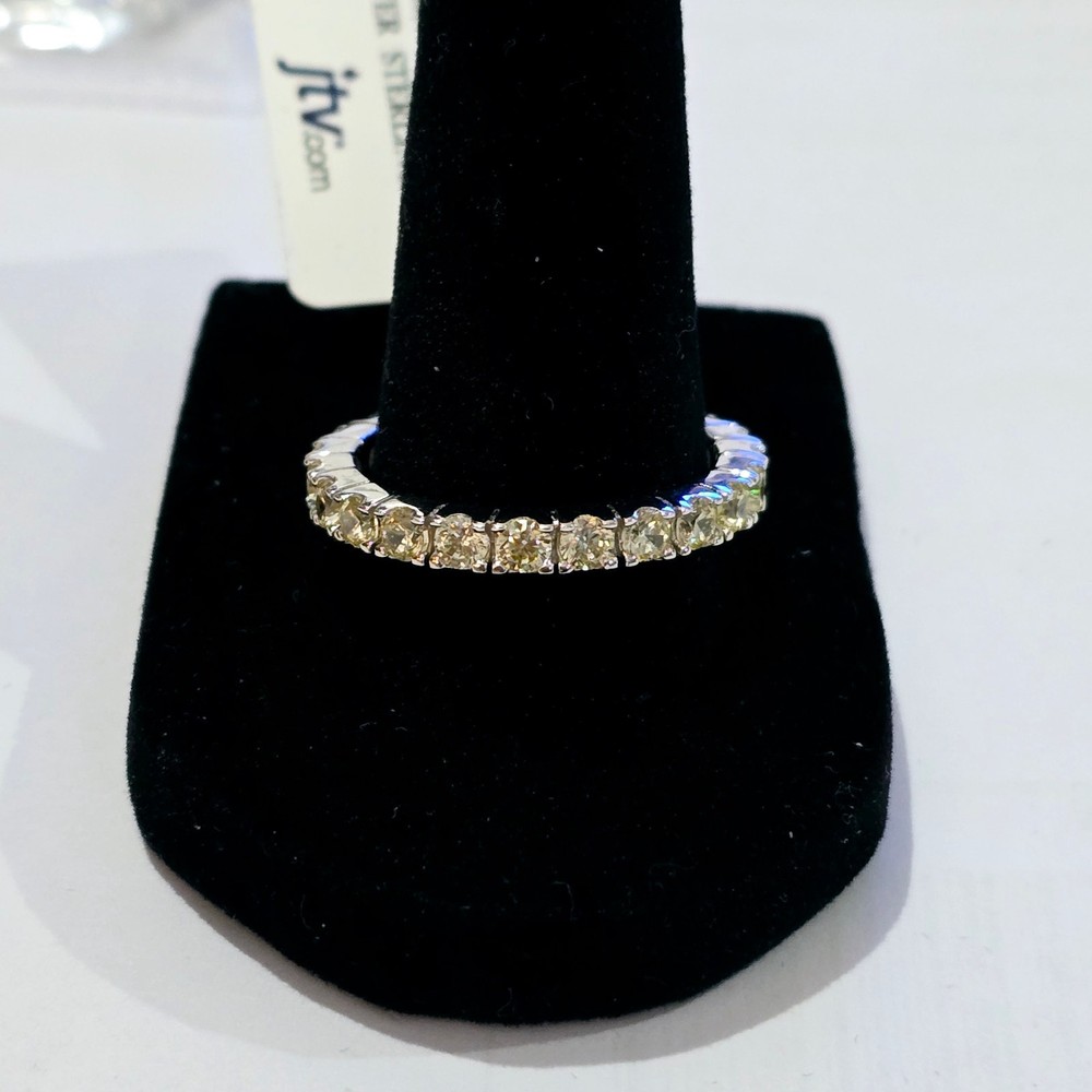 Charles Winston Bella Luce Rhodium over 925 with Canary CZ Ring Size 10 NWT