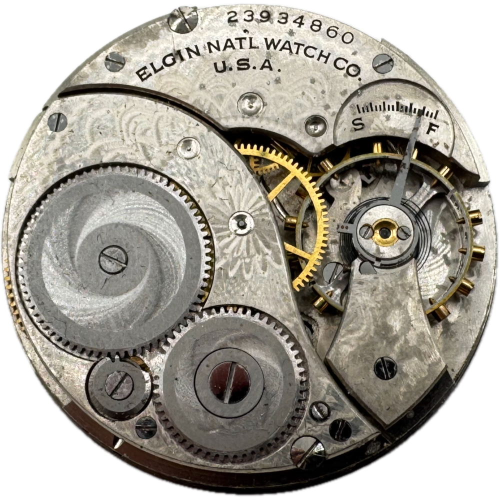 Antique 12s 1921 Elgin 7 Jewel Mechanical Pocket Watch Movement 303 USA
