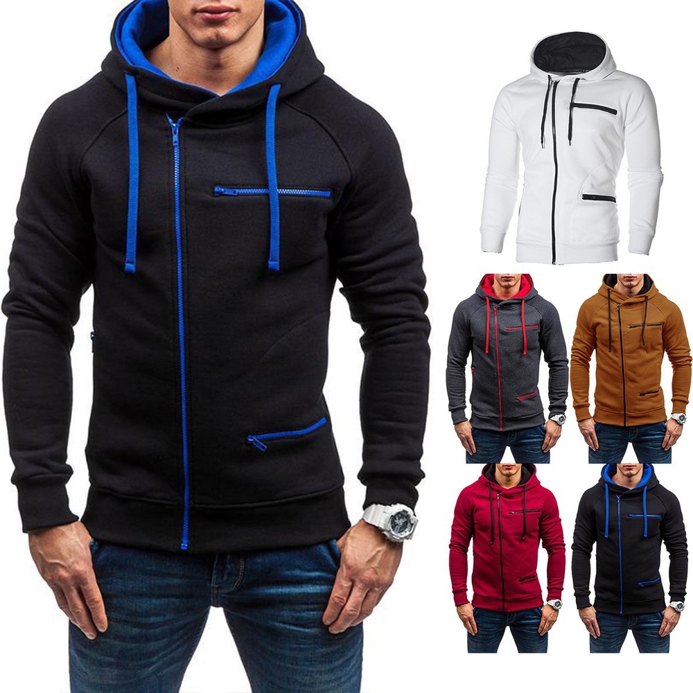 Men's Heavyweight Winter Hooded Sweatshirt Coat - Warm Fleece-Lined Hoodie Jumper for Cold Weather Outdoor Wear