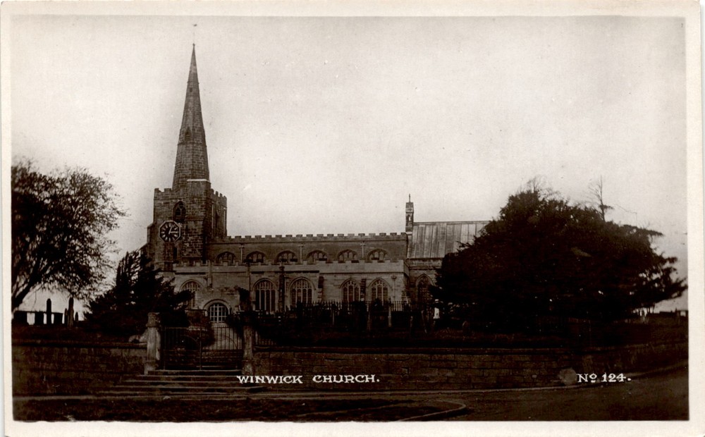 Winwick Church Harvey Earlestown Vintage Real Photo Postcard