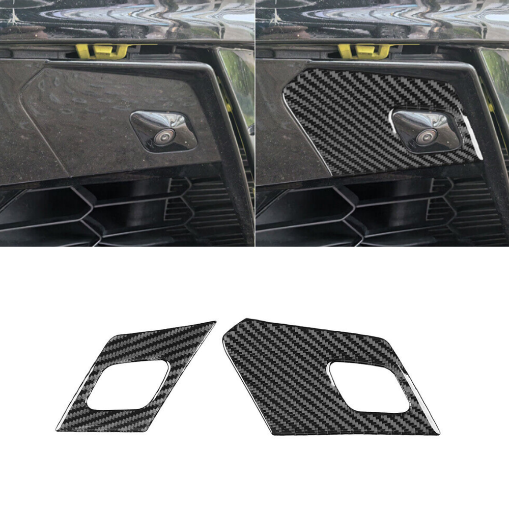 2Pcs Real Carbon Fiber Car Door Radar Cover Trim For Chevrolet Corvette C8 20-24