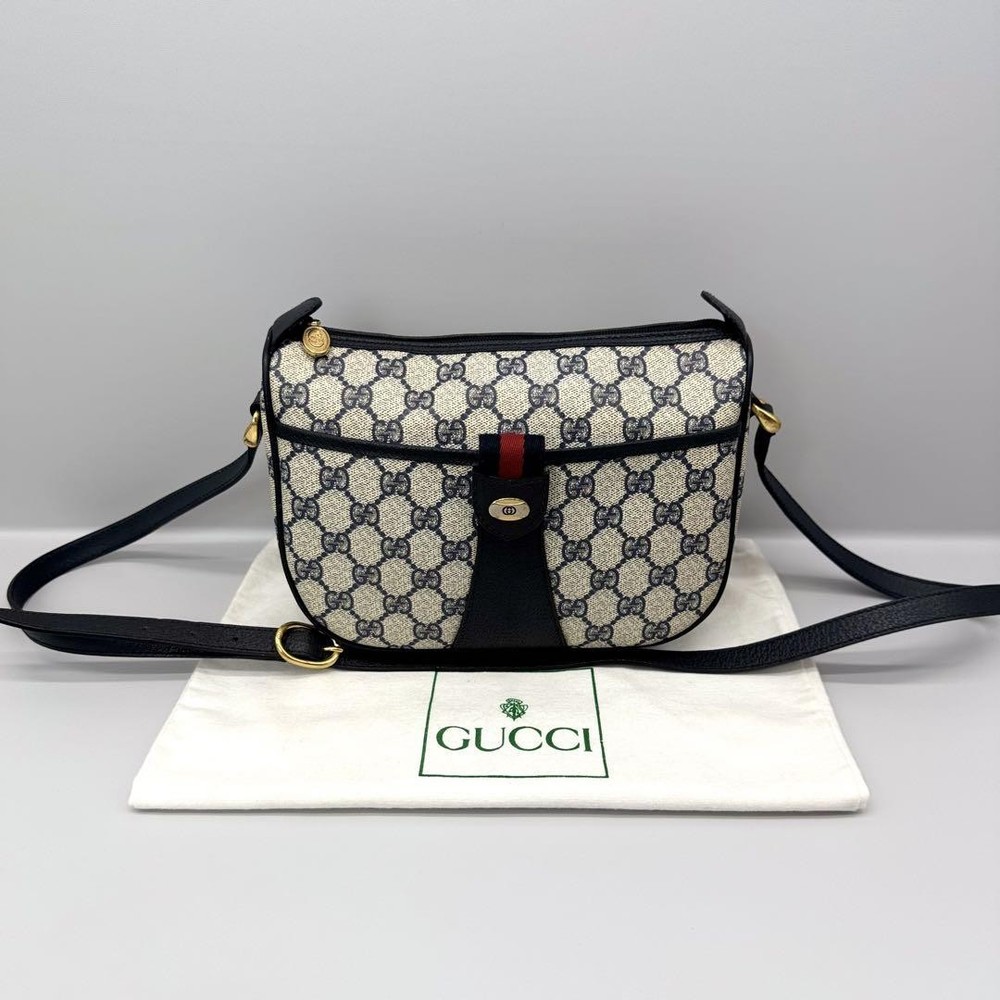 GUCCI Authentic Navy PVC Shoulder Bag G06263769