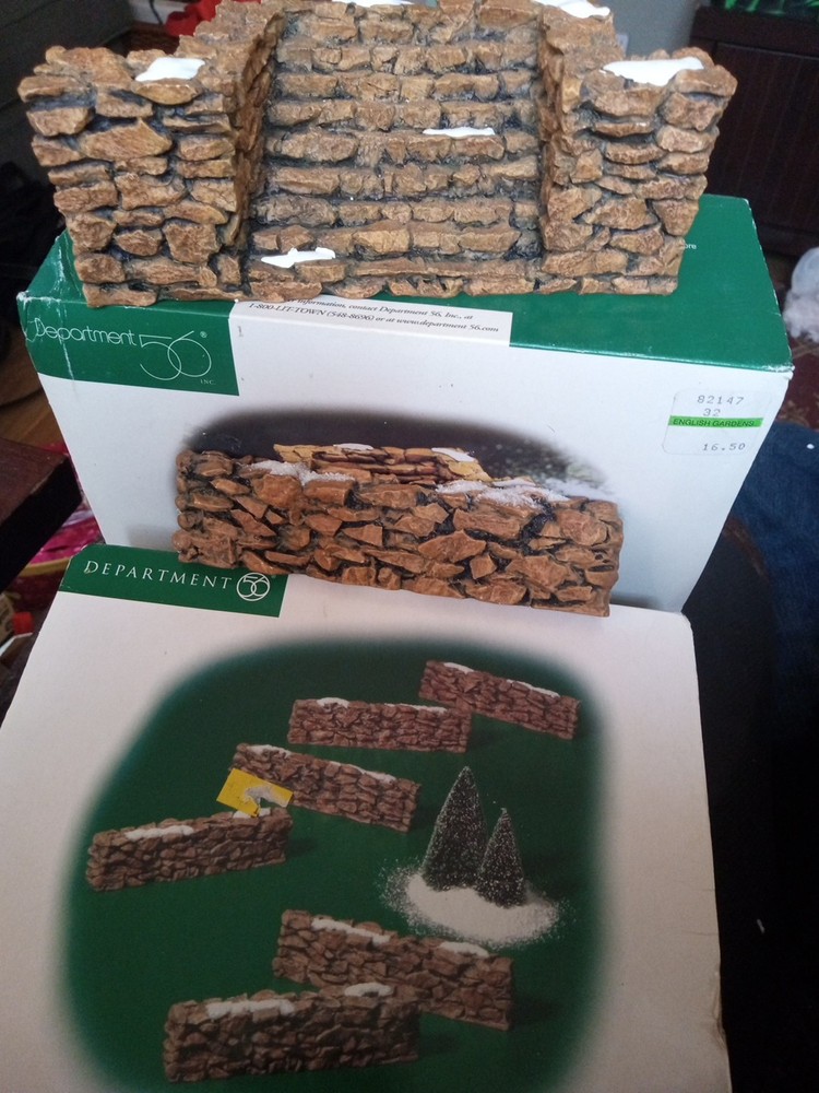 Vintage Department 56 Stone Stairway Stairs Wall 6-Piece Christmas Set 52725 56.52629