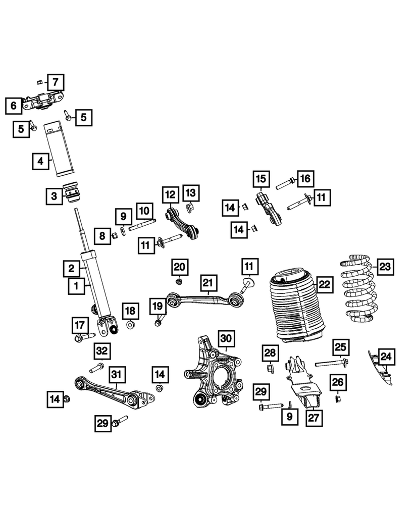Genuine Mopar Suspension Shock Absorber Kit Left Rear 68581265AA
