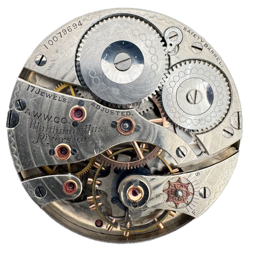 Antique 16s 1900 Waltham 17j Mechanical Pocket Watch Movement Riverside USA