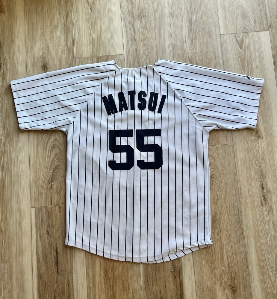 Vintage Majestic MLB New York Yankees Hideki Matsui #55 Pinstripe Jersey BOYS XL
