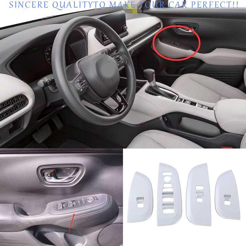For Honda HR-V 2023-2025 ABS Matte Silver Window Lift Lock Switch Panel Trim 4Pc