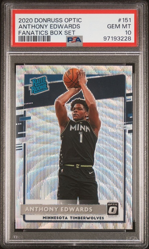Anthony Edwards 2020 Donruss Optic RR Fanatics Box Set Prize Wave PSA 10 Gem Mint