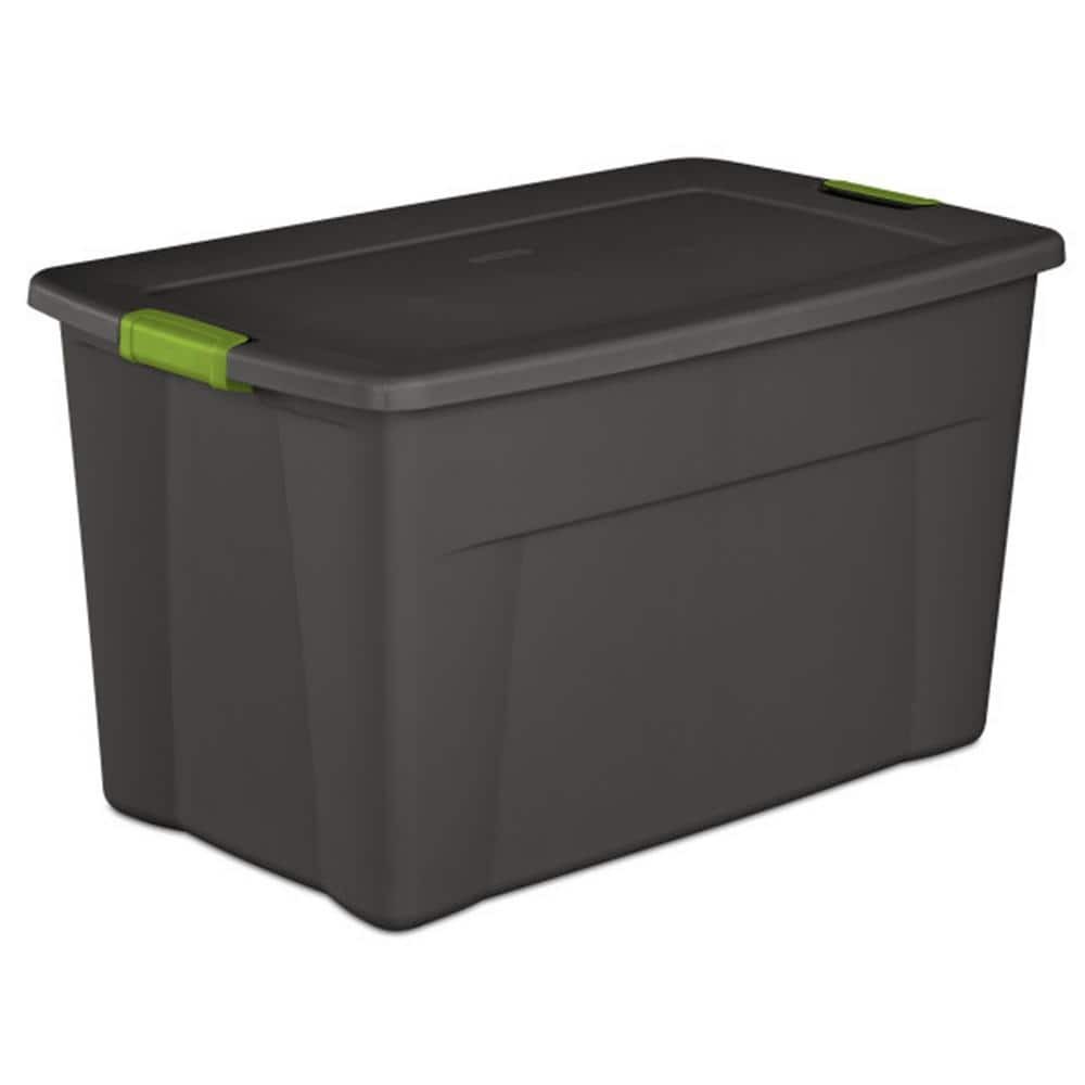 35-Gallon Blue Storage Bin Box with Latching Lid - 16-Pack