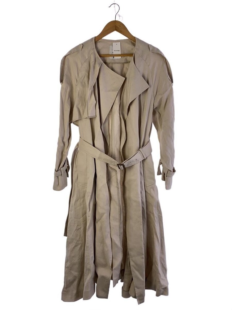 Ebure/Trench Coat/36/Linen/Beg/Plain/2910200020 3361