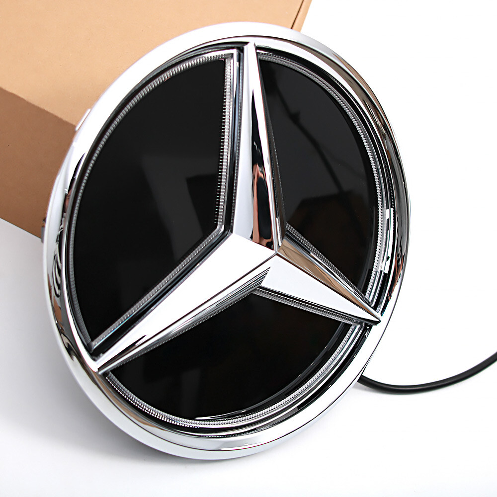 Front Grille LED Light Mirror Emblem Fit For Mercedes-Benz 2015-18 C Class W205