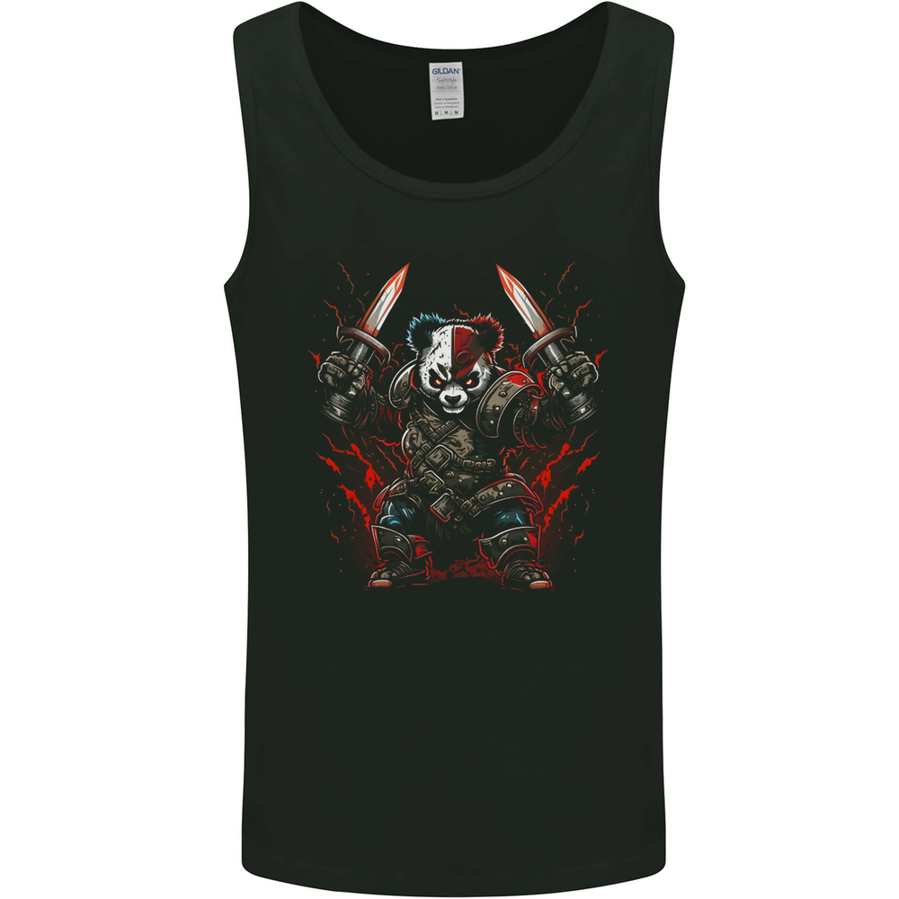 Panda Warrior Bear MMA SCI-FI Samurai Mens Vest Tank Top