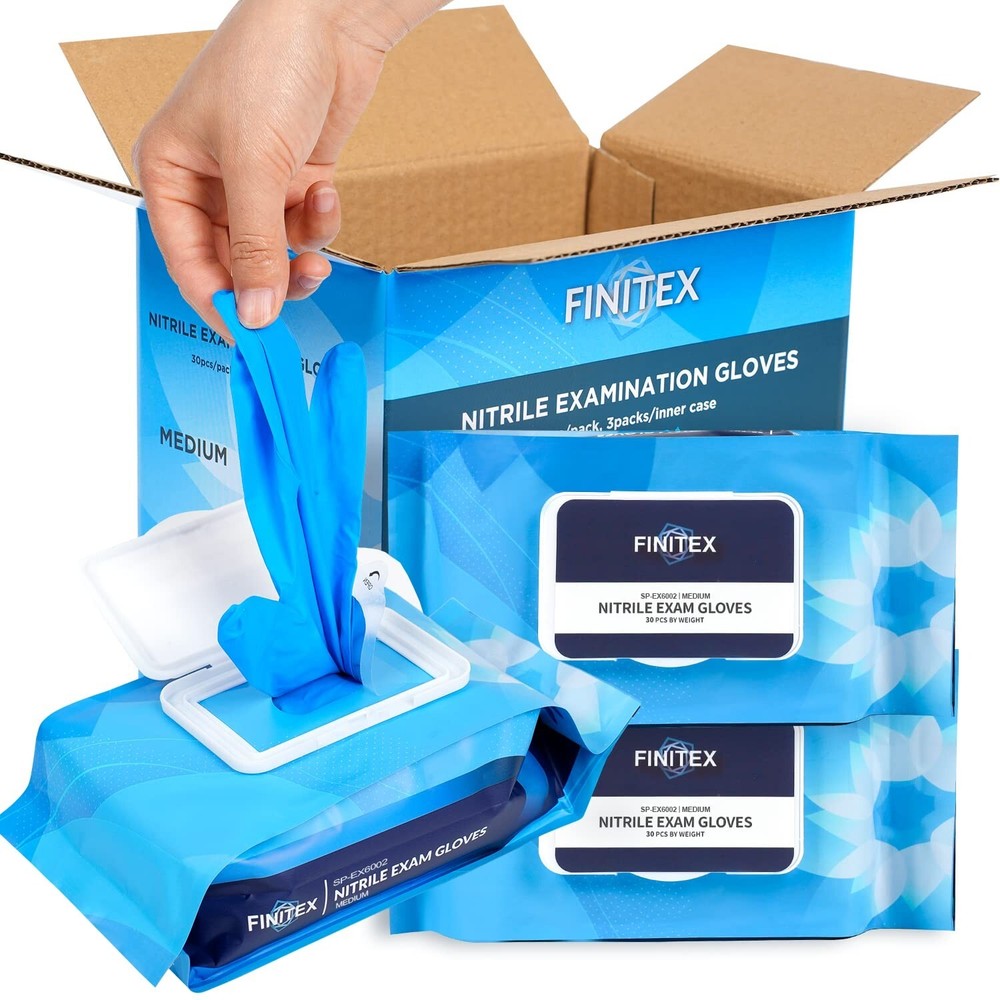 FINITEX 12-inch Long 5mil Nitrile Exam Gloves Latex Free Powder Free Disposable