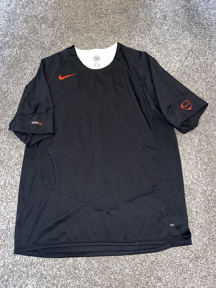 Mens Nike Total 90 Dri-Fit T Shirt Size XL Black Short Sleeve VGC Free Post (34)