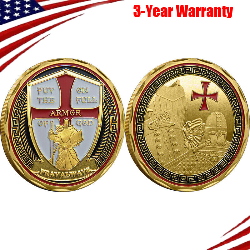 1PC Put on The Full Armor of God Commemorative Challenge Coins Collection Gift