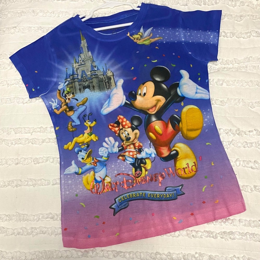 Disney World character tee for girls size L youth featuring princesses and Dumbo