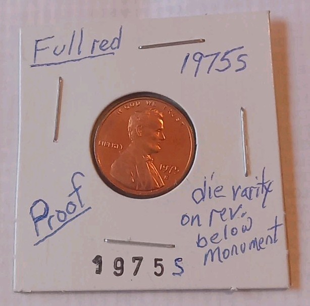 1975 Full Red Proof Lincoln Penny Rare Coin Collector's Item
