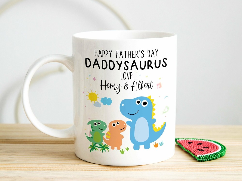 Custom Daddysaurus Coffee Mug Baby Shower Gifts Happy Fathers Day Gift Gifts For
