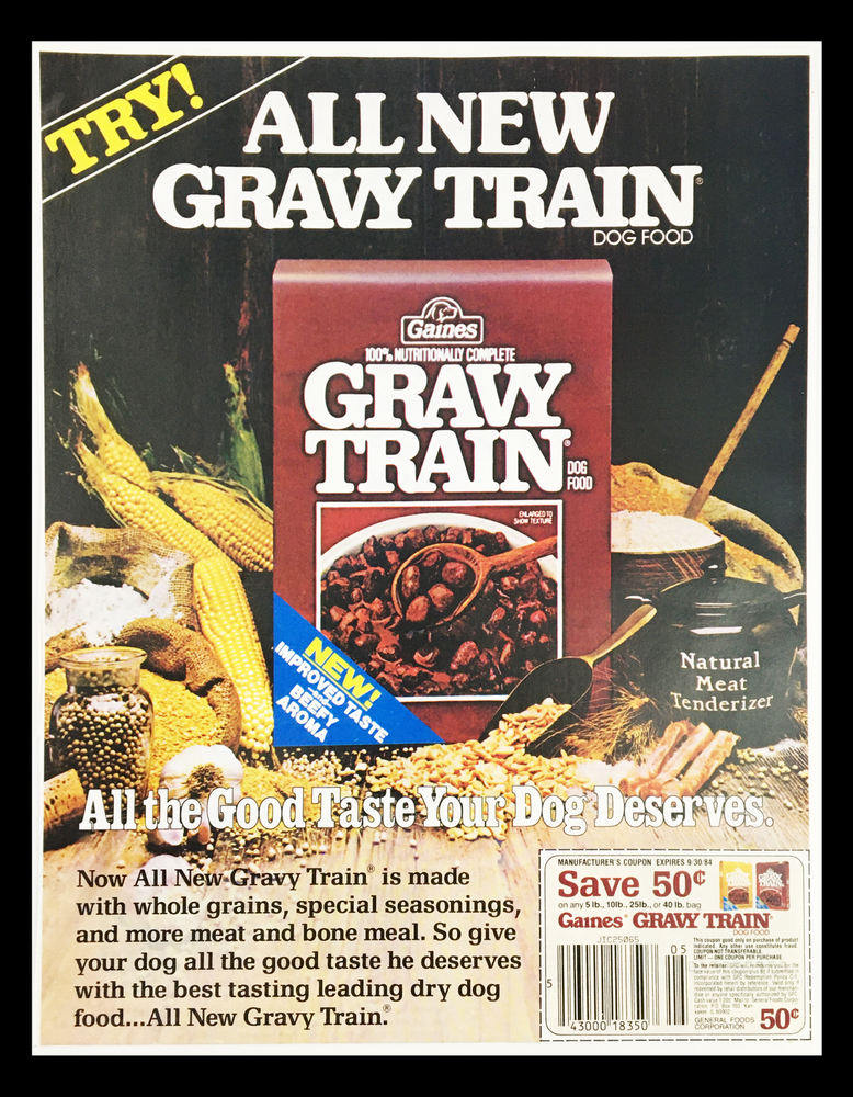 1984 Gaines Gravy Train Dog Food Circular Coupon Advertisement-image