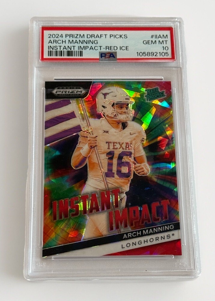 2024 Panini Prizm Draft Picks Instant Impact Arch Manning Red Ice Prizm RC II-AM