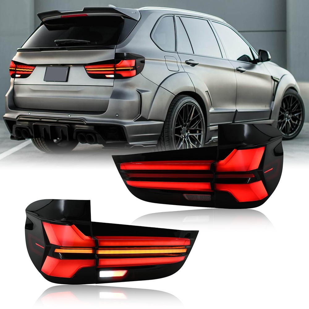 2x Full LED Tail Lights For BMW X5 F15 X5M F85 2014-2018 Rear Brake Signal Lamps