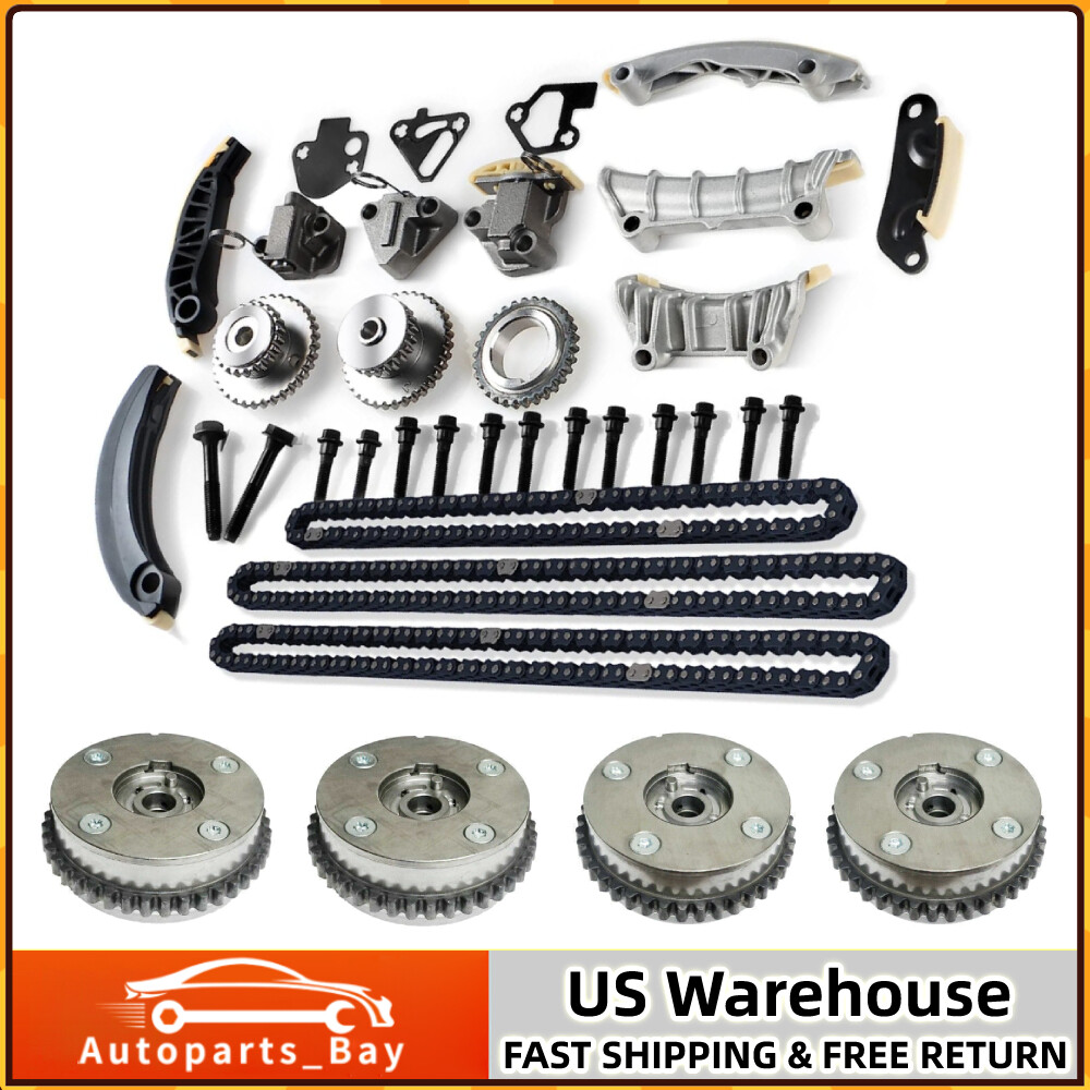 TIMING CHAIN Kit 4 VVT CAM PHASER Fits 07-15 Chevrolet GM EQUINOX CTS 3.0 3.6L