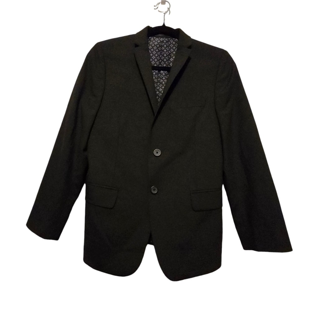 Tallia Suit Jacket Boys 14R Black Blazer Single Breast Two Button Formal Church