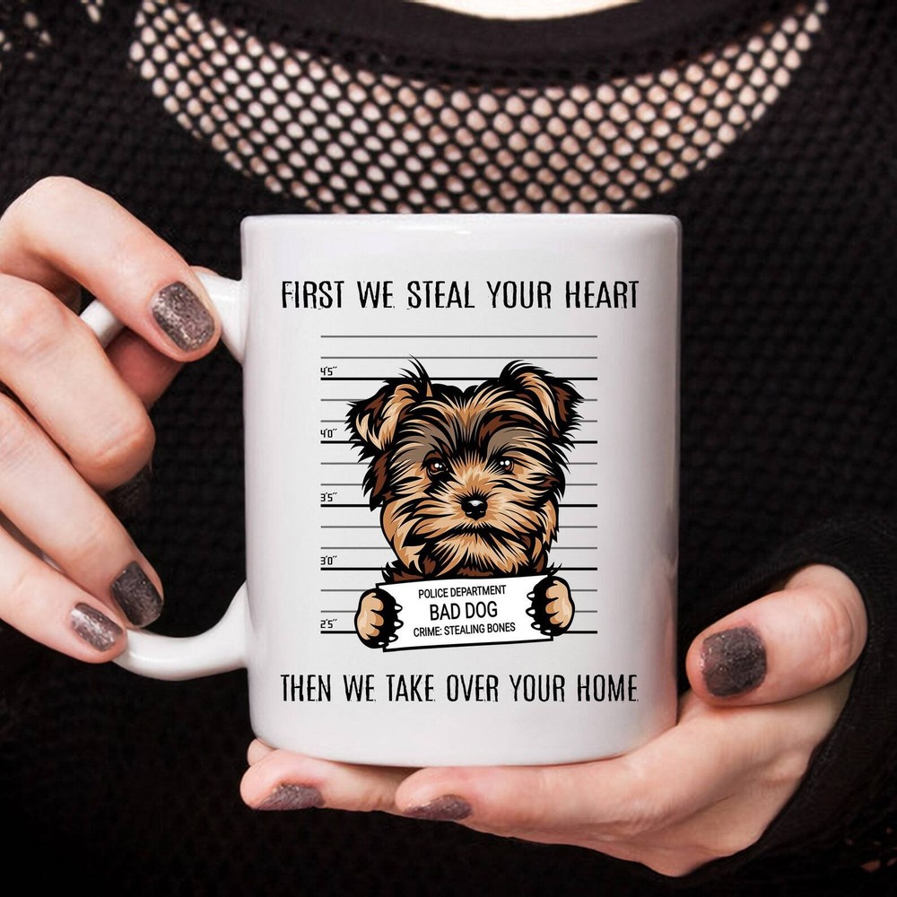 Taza Yorkie First Steal Your Heart Taza Yorkshire Terrier Divertida Taza Perro Café