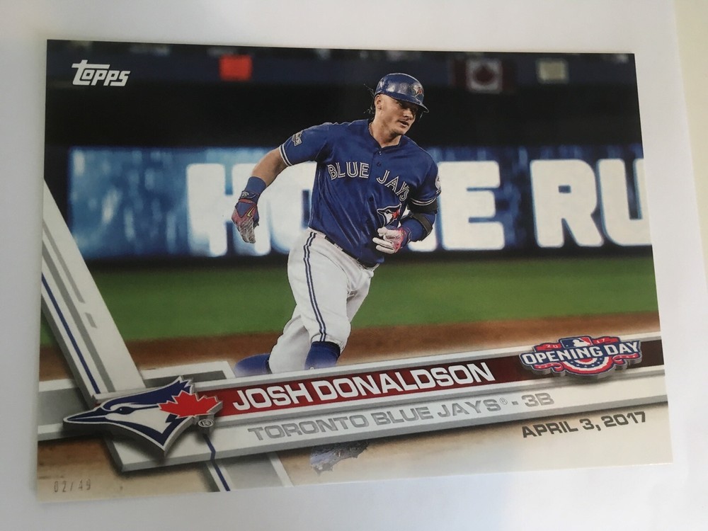2017 Topps Opening Day Josh Donaldson Blue Jays 5x7 194 #02/49